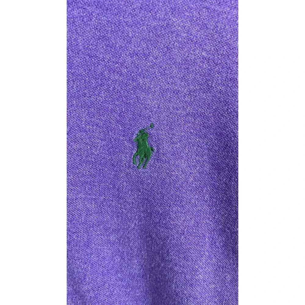 Polo Ralph Lauren Polo Shirt Mens‎ XL Purple Custom Fit Green Pony Logo Casual